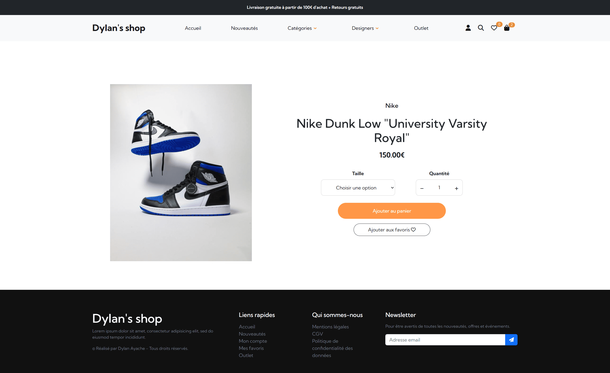 photo projet app e-commerce