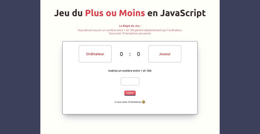 jeu du plus ou moins